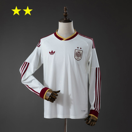 (2 star)2026-27 Spain Away White Long sleeves Soccer Jersey AAA