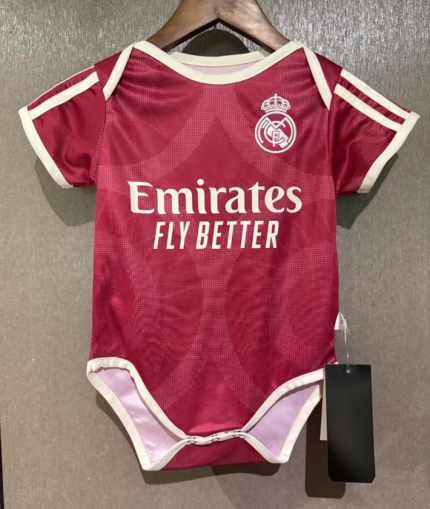 2026-2027 Real Madrid Away Pink Purple Baby Soccer uniform