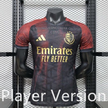 Player version 2026-2027 Arsenal Black Red Soccer Jersey AAA