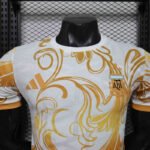 Player version 2026-2027 Argentina White Golden  Soccer Jersey AAA - Image 3