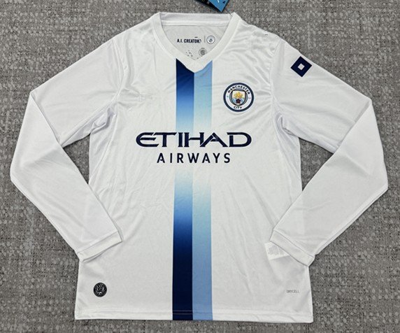 a73f6711 (S-4XL) 2026-2027 Manchester City 2nd Away White Soccer Long sleeves Jersey AAA - Image 1