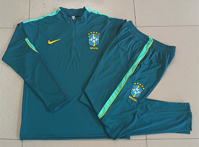 b1152b4d 2026-27 Brazil Green Soccer Tracksuit Uniform - Image 1