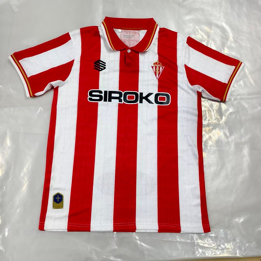 b4cce440 2026-27 Gijón Home Red White Soccer Jersey AAA - Image 1