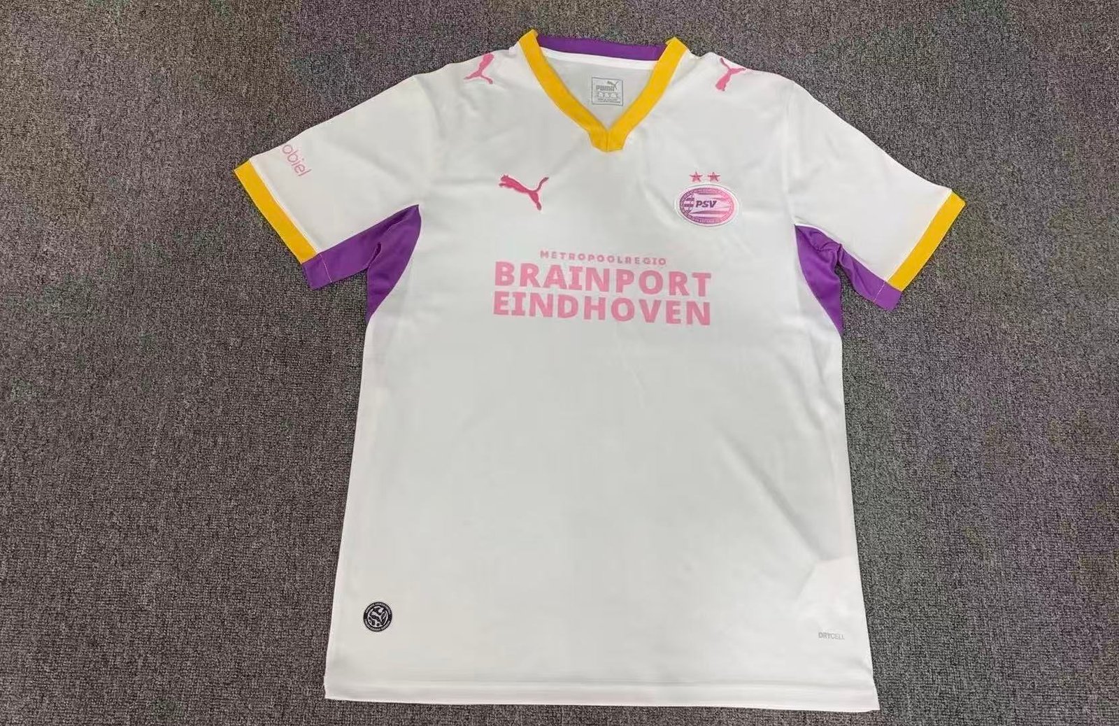 b55878d6 2026-27 Eindhoven Away White Purple Soccer Uniform - Image 1