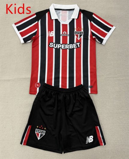2026-2027 São Paulo Away Black Red kids/youth  Soccer uniform