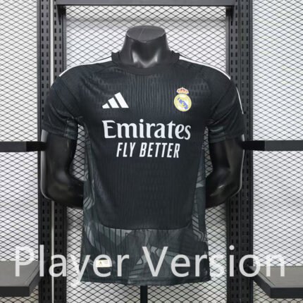 Player version 26-27 Real Madrid goalkeeper Black Soccer Jersey AAA
