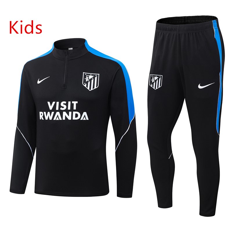 cf536b2b 2026-27 Atletico Madrid Black Soccer kids Tracksuit Uniform - Image 1
