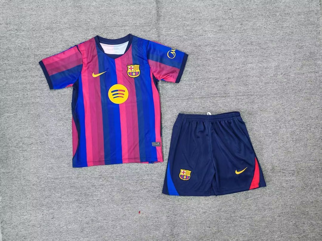 d0b11716 2026-27 Barcelona Home Red Blue kids/youth Soccer uniform - Image 1