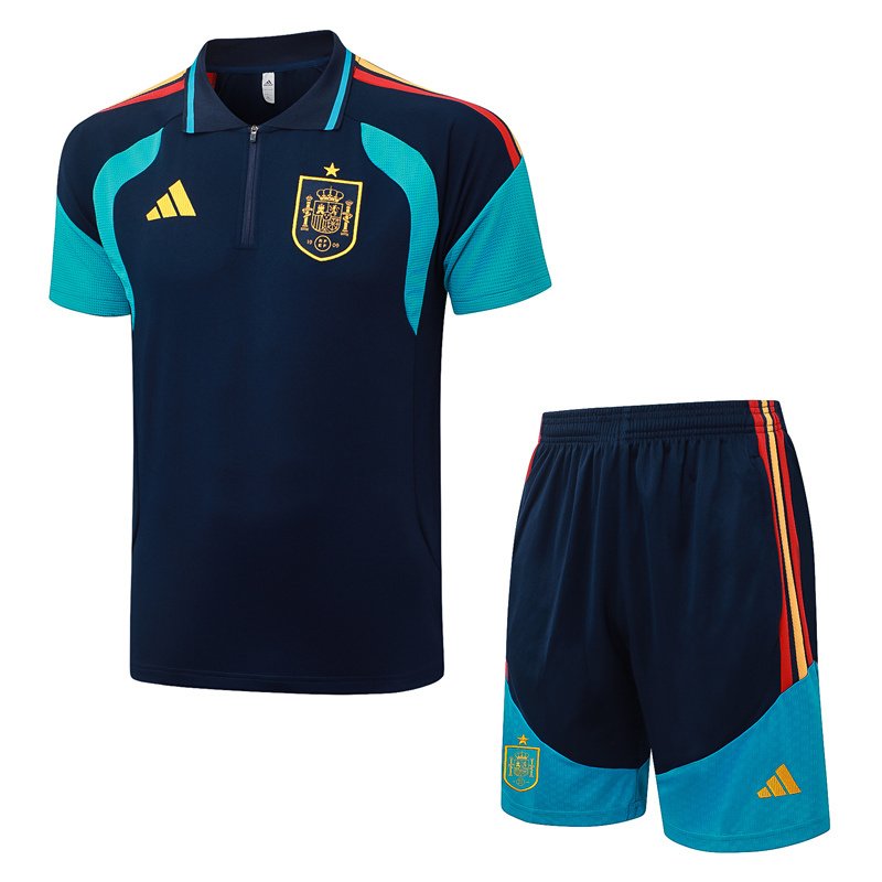 d3710632 2026-27 Spain Blue Polo Soccer Uniform - Image 1