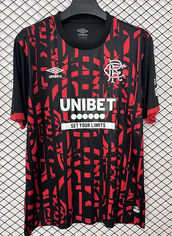 d8856102 26-27 Rangers Third Away Black Red Soccer Jersey AAA - Image 1