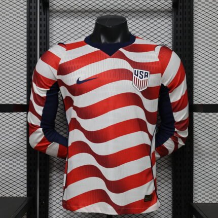 Player Version 2026-2027 USA Home Red  Long sleeves Soccer Jersey AAA