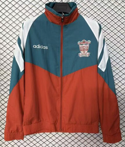 Retro version 1993 Liverpool Green Red Windbreaker  Soccer Jacket