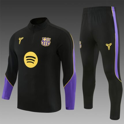 2026-27 Barcelona Black Purple Soccer Tracksuit Uniform