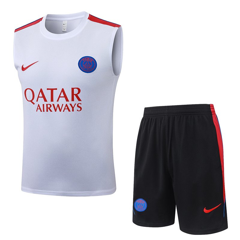 eca1267b 2026-27 Paris White Vest Soccer Uniform - Image 1