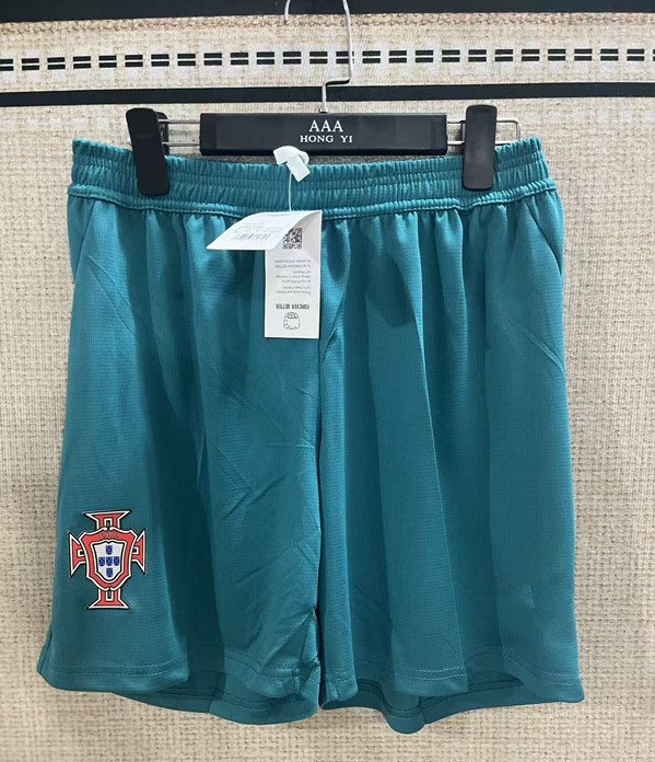 f344708d 2026-2027 Portugal Away Green Soccer Shorts - Image 1