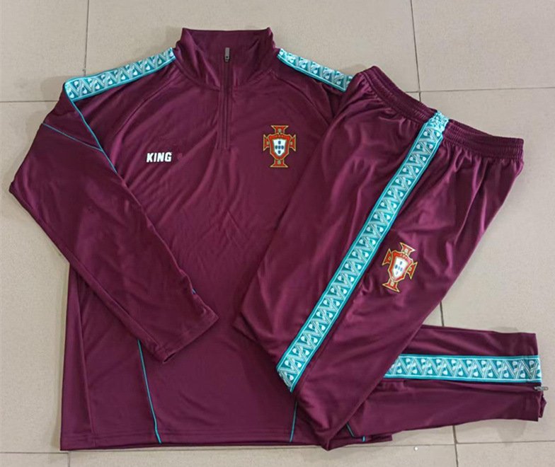 f7c1c2d9 2026-27 Portugal Red Soccer Tracksuit Uniform - Image 1