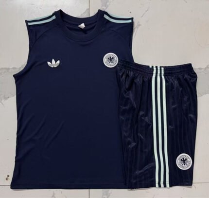 2026-27 Germany Dark Blue Tracksuit Vest Soccer Uniform