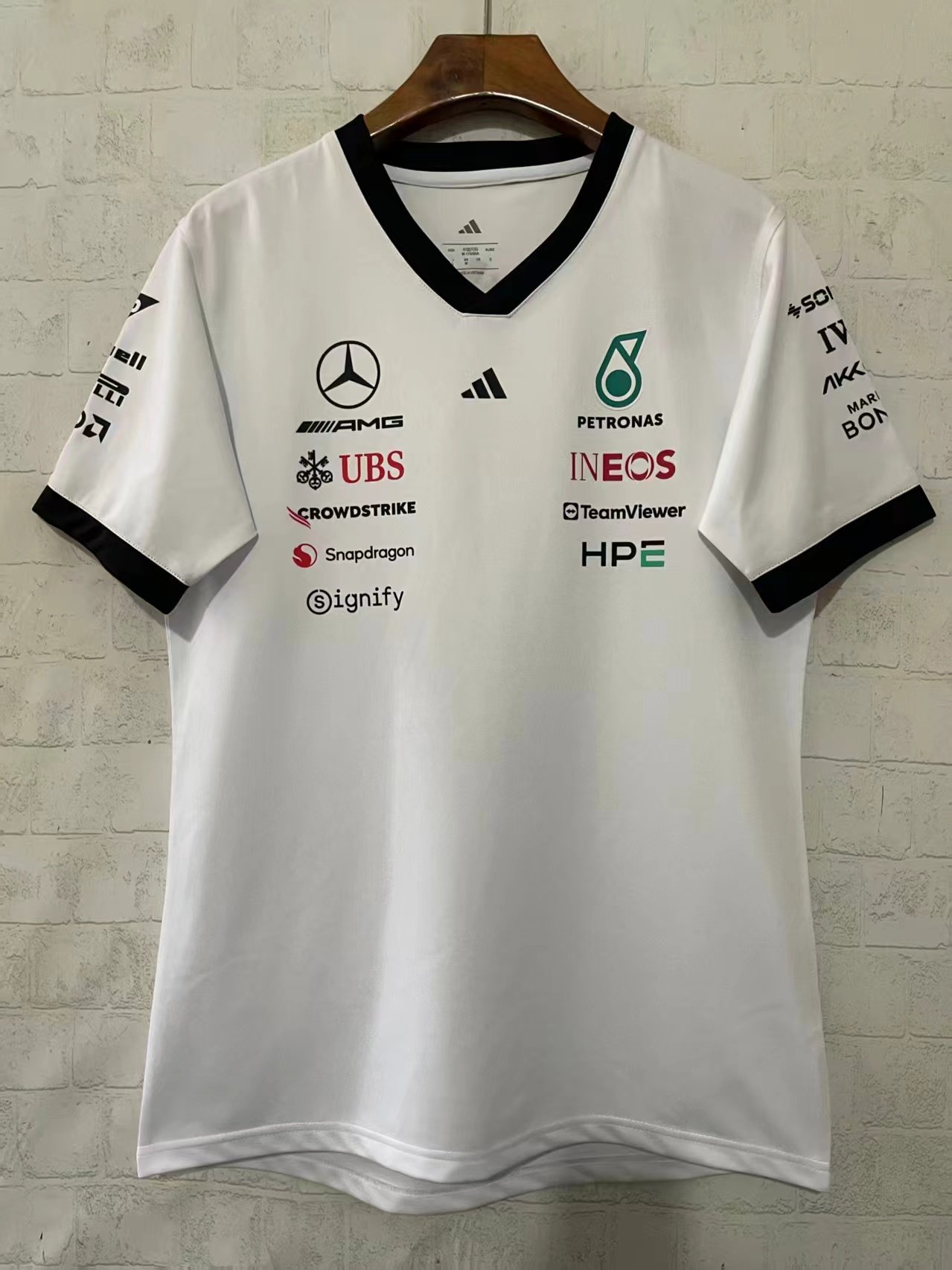 fcedd8d5 (S-5xl)2026-2027 F1 Mercedes White Racing Suit - Image 1