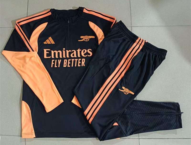 fe95846a 26-27 Arsenal Black Orange Thailand Soccer Jacket Uniform - Image 1