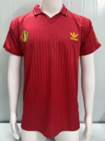 Retro version 1990 Belgium Home Red  Soccer Jersey AAA