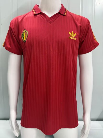 Retro version 1990 Belgium Home Red  Soccer Jersey AAA