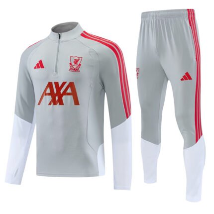 2026-27 Liverpool White Grey Soccer Tracksuit Uniform