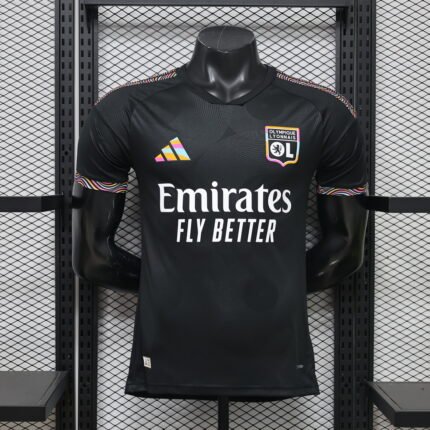 Player version 2026-27 Olympique lyonnais Third Away  Black Soccer Jersey AAA