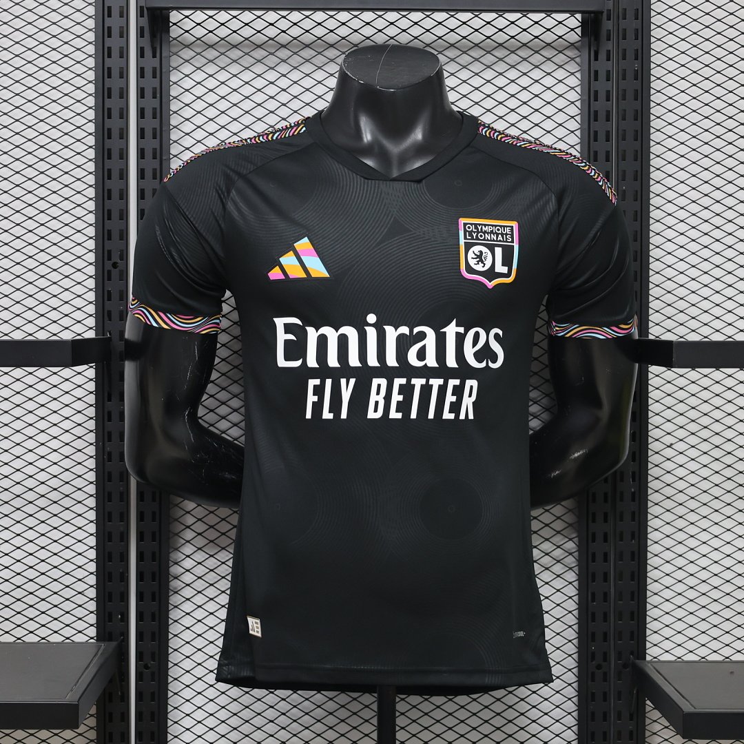0017ff71 Player version 2026-27 Olympique lyonnais Third Away Black Soccer Jersey AAA - Image 1
