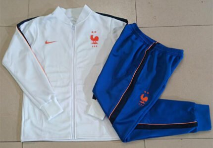 26-27 France White  Thailand Soccer Jacket Uniform