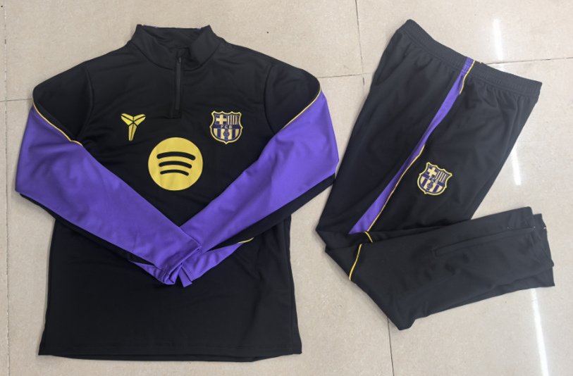 1bfa823c 26-27 Barcelona Black Purple Thailand Soccer Tracksuit Uniform - Image 1