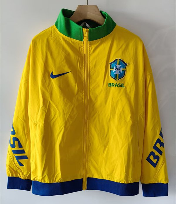 1eadad13 26-27 Brazil Yellow Windbreaker Soccer Jacket - Image 1