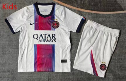 2 stars 2026-2027  Paris Away White kids/youth  Soccer uniform
