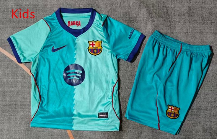 31534c9f 2026-27 Barcelona 2nd Away Green kids/youth Soccer uniform - Image 1