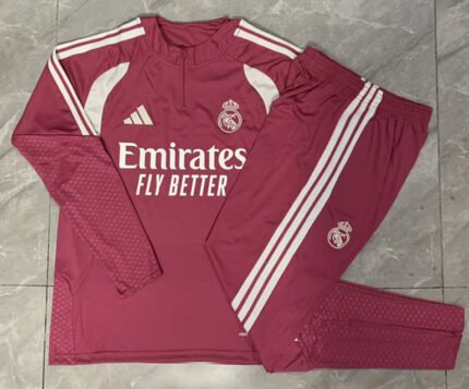 2026-27 Real Madrid Pink Soccer Tracksuit Uniform