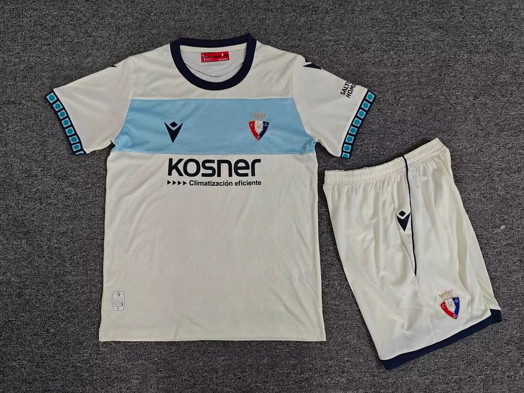 3d668493 2026-27 Osasuna Away White kids/youth Soccer uniform - Image 1