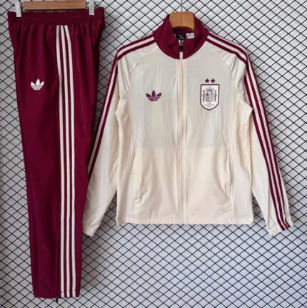 2026 Spain White Windbreaker  Soccer Jacket uniform