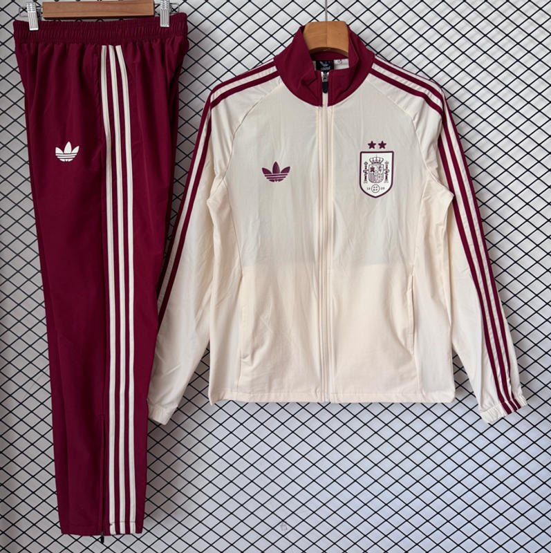 4078b55b 2026 Spain White Windbreaker Soccer Jacket uniform - Image 1