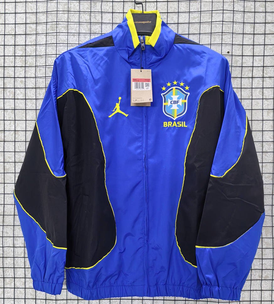 53296fca 26-27 Brazil Blue Windbreaker Soccer Jacket - Image 1