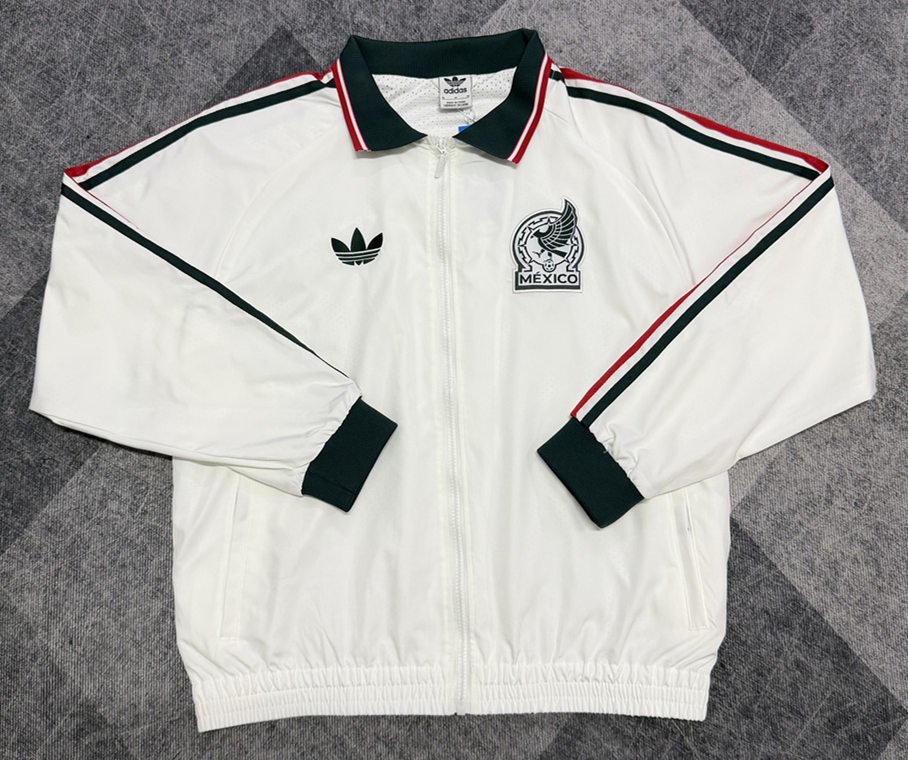 56603300 26-27 Mexico White Windbreaker Soccer Jacket - Image 1