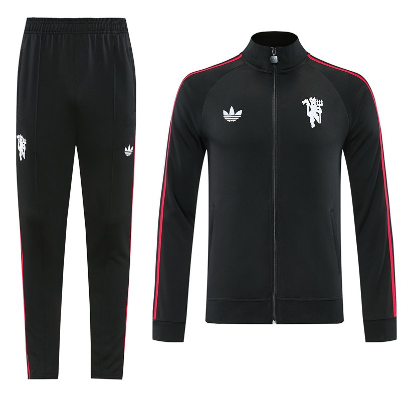 5766a3bc 26-27 Manchester United Black Thailand Soccer Jacket Uniform - Image 1