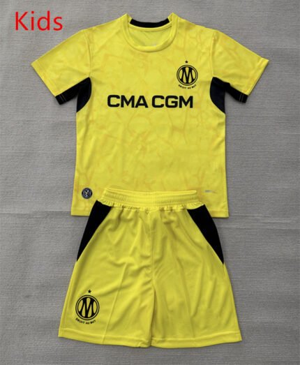 2026-2027  Olympique de Marseille Goalkeeper Yellow kids/youth  Soccer uniform