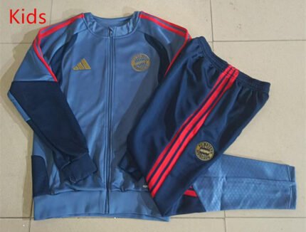 26-27 Bayern Munich Grey Blue Thailand Soccer Kids Jacket Uniform
