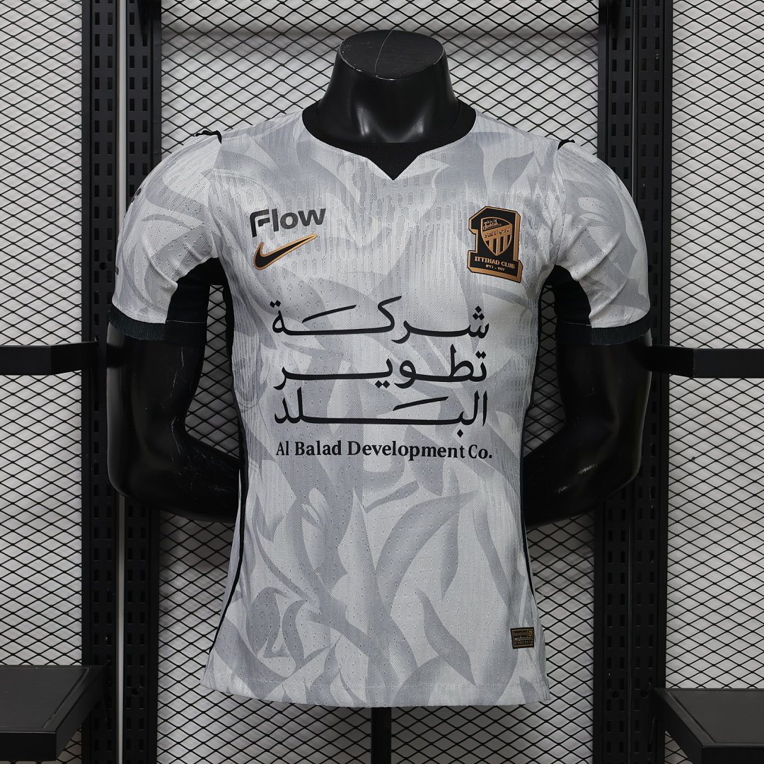 6b726ab6 with ads Player version 2026-27 Al-Ittihad Away Grey Soccer Jersey AAA - Image 1
