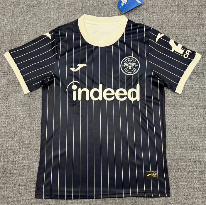 7dae32f7-f3c2-4c6d-bc00-e80f548a1796 (S-4XL) 26-27 Brentford Away Black White Soccer Jersey AAA - Image 1