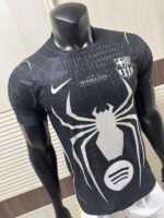 Player version 26-27  Spider-Man Barcelona Black Soccer Jersey AAA - Image 3