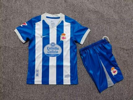 2026-27 Deportivo La Coruna Home Blue White kids/youth Soccer uniform