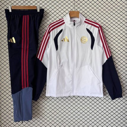 2026 Bayern Munich White Windbreaker  Soccer Jacket uniform