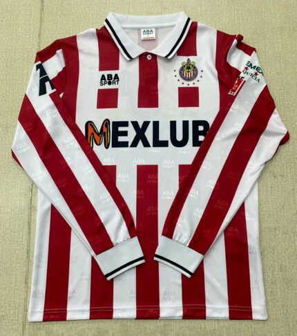 Retro Version 1997 Chivas Home White &Red Long sleeves Soccer Jersey AAA