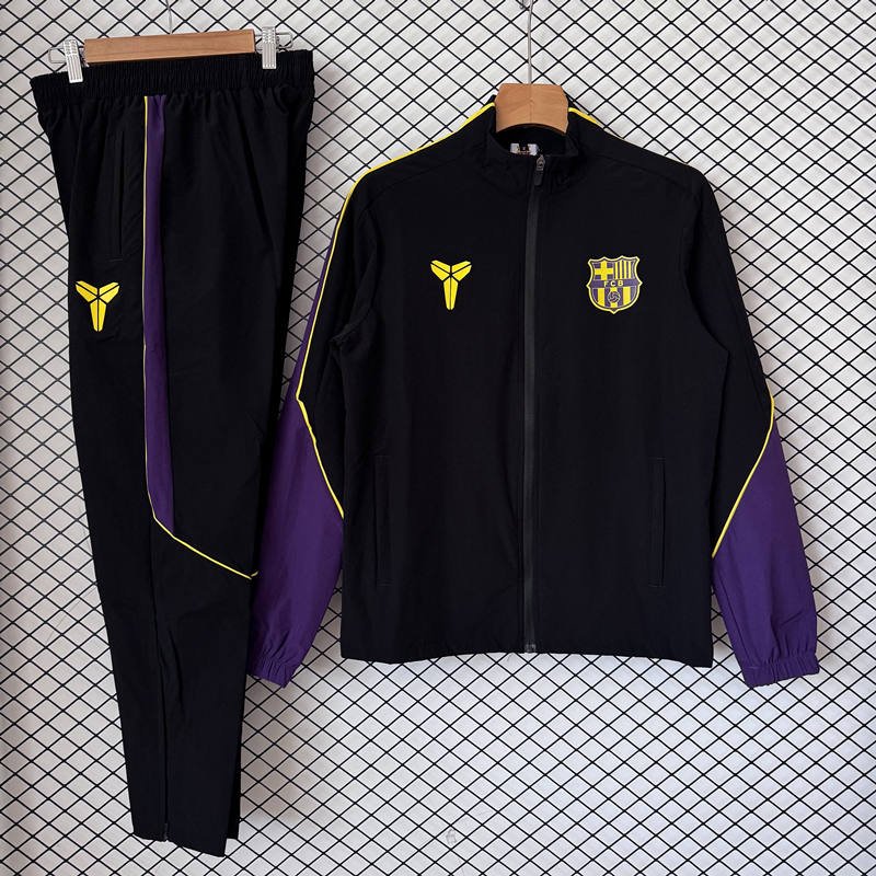 92834c95 2026 Barcelona Black Windbreaker Soccer Jacket uniform - Image 1