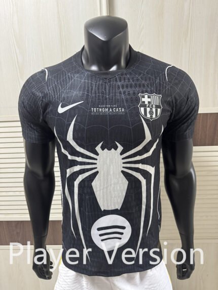 Player version 26-27  Spider-Man Barcelona Black Soccer Jersey AAA
